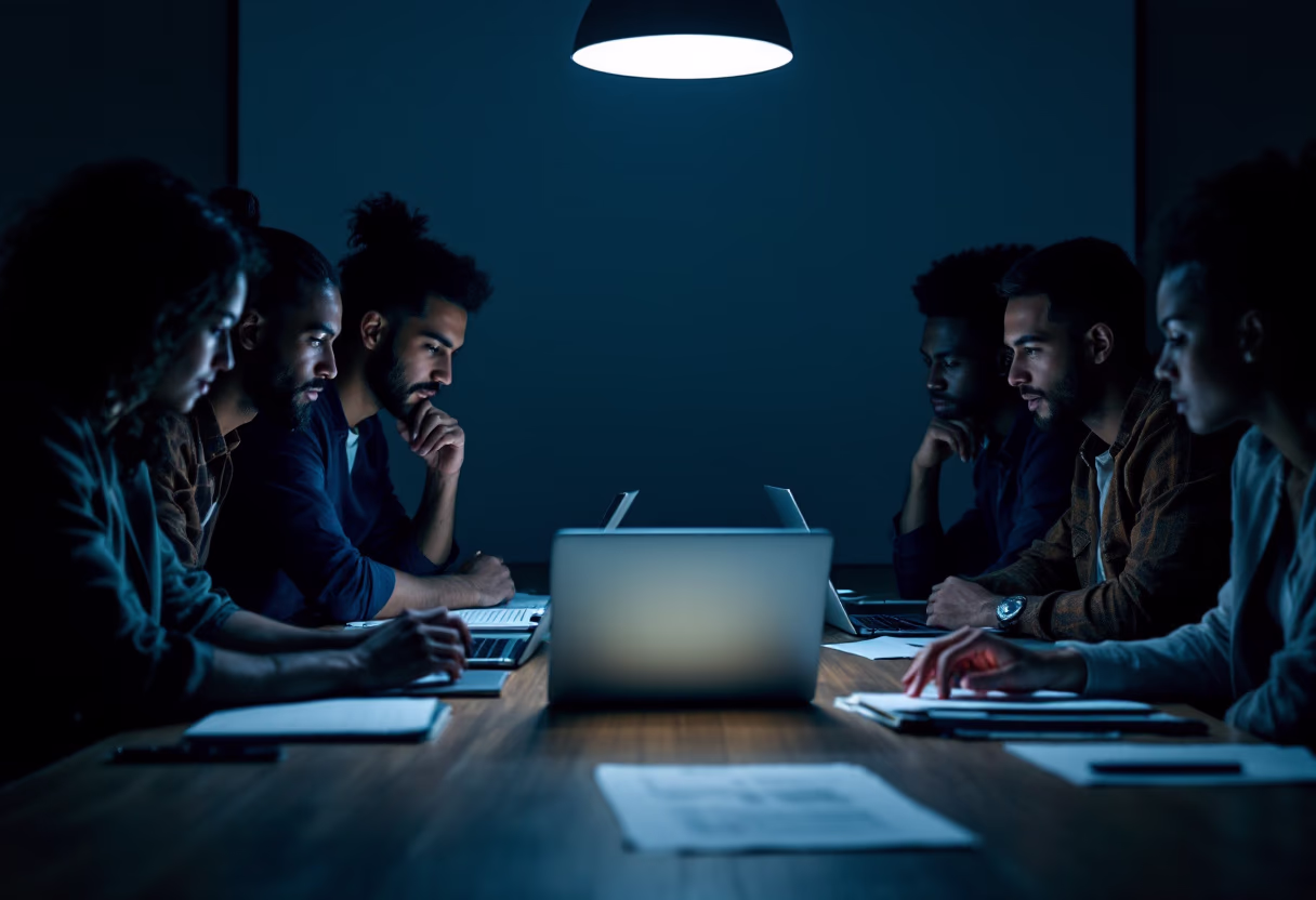 image of a teacher interacting with students using digital tools (for an edtech)